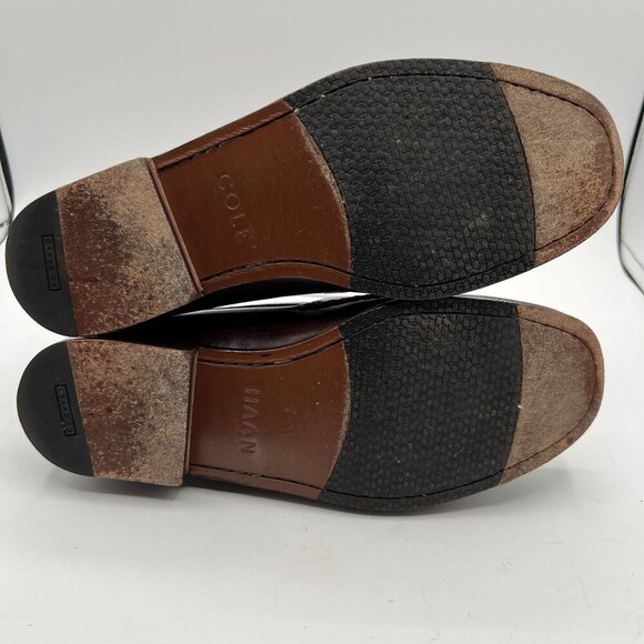 Cole Hann Grand.OS Pinch Hand Sewn Mens 9.5W Loafers Mahogany Leather Old Money - Picture 12 of 13